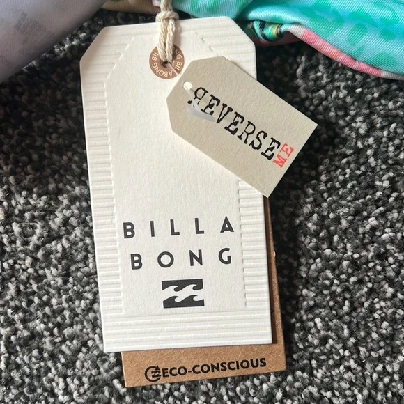 NWT Billabong Sweet Tropics Skinny Mini floral bikini top reversible surf swim - Picture 5 of 6